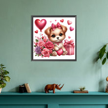 Load image into Gallery viewer, Love Rose Puppy 30*30CM(Canvas) Full Round Drill Diamond Painting
