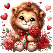 Load image into Gallery viewer, Love Rose Lion 30*30CM(Canvas) Full Round Drill Diamond Painting
