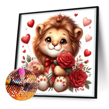 Load image into Gallery viewer, Love Rose Lion 30*30CM(Canvas) Full Round Drill Diamond Painting
