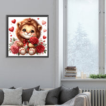 Load image into Gallery viewer, Love Rose Lion 30*30CM(Canvas) Full Round Drill Diamond Painting
