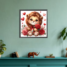 Load image into Gallery viewer, Love Rose Lion 30*30CM(Canvas) Full Round Drill Diamond Painting
