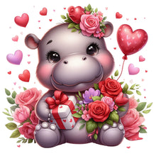 Load image into Gallery viewer, Love Rose Hippopotamus 30*30CM(Canvas) Full Round Drill Diamond Painting
