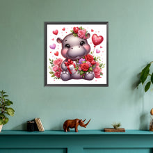 Load image into Gallery viewer, Love Rose Hippopotamus 30*30CM(Canvas) Full Round Drill Diamond Painting
