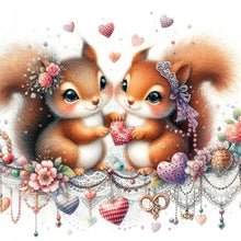 Load image into Gallery viewer, Love Rose Two Squirrels 30*30CM(Canvas) Full Round Drill Diamond Painting
