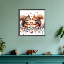 Load image into Gallery viewer, Love Rose Two Squirrels 30*30CM(Canvas) Full Round Drill Diamond Painting
