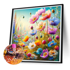 Poppy Flower 30*30CM(Canvas) Full Round Drill Diamond Painting