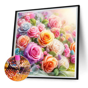 Rose Bouquet 30*30CM(Canvas) Full Round Drill Diamond Painting