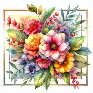 Flowers Overflowing The Frame 30*30CM(Canvas) Full Round Drill Diamond Painting