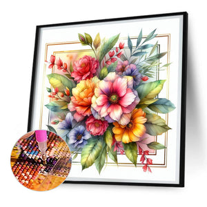 Flowers Overflowing The Frame 30*30CM(Canvas) Full Round Drill Diamond Painting