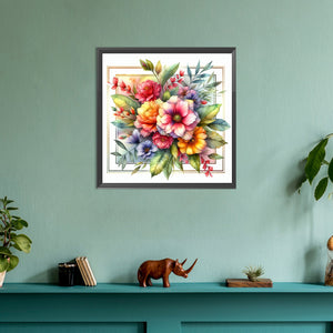 Flowers Overflowing The Frame 30*30CM(Canvas) Full Round Drill Diamond Painting