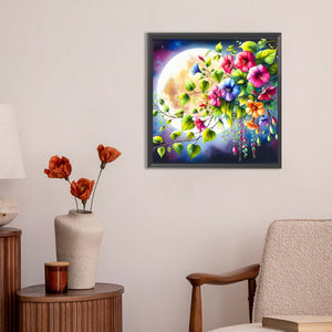Morning Glory Under The Moon 30*30CM(Canvas) Full Round Drill Diamond Painting