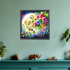 Morning Glory Under The Moon 30*30CM(Canvas) Full Round Drill Diamond Painting