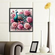 Load image into Gallery viewer, Pink Rose Peacock 40*40CM(Canvas) Full Round Drill Diamond Painting

