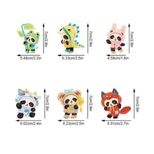 Load image into Gallery viewer, 6 PCS Double Sided Special Shape Diamond Painting Keychain for Beginners (Panda)
