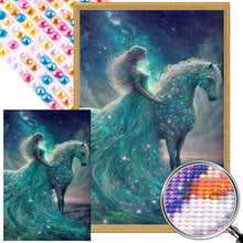 Load image into Gallery viewer, Horse And Princess Under The Starry Sky 40*60CM(Picture) Full AB Round Drill Diamond Painting
