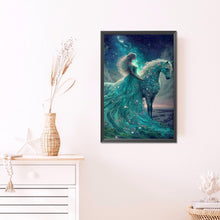 Load image into Gallery viewer, Horse And Princess Under The Starry Sky 40*60CM(Picture) Full AB Round Drill Diamond Painting
