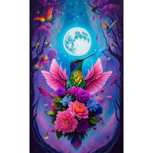 Load image into Gallery viewer, Hummingbird And Flowers Under Moon 40*65CM(Picture) Full AB Round Drill Diamond Painting
