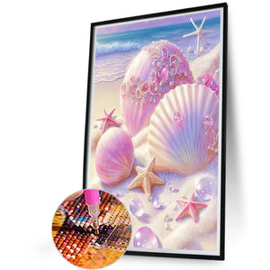 Beach Shells 20*30CM(Canvas) Full Square Drill Diamond Painting