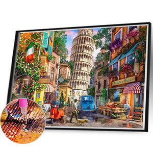 Street 60*45CM(Canvas) Full Square Drill Diamond Painting