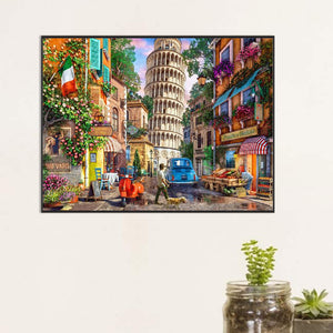 Street 60*45CM(Canvas) Full Square Drill Diamond Painting