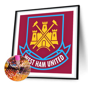 West Ham United Logo 30*30CM(Canvas) Full Round Drill Diamond Painting