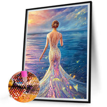 Load image into Gallery viewer, Princess In Seaside Fishtail Skirt 40*55CM(Picture) Full AB Round Drill Diamond Painting
