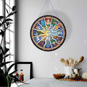 Acrylic Sun Constellation Single-Sided Diamond Painting Hanging Pendant 20x20cm