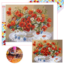 Load image into Gallery viewer, Vintage Oil Painting Poppy Flower 40*30CM(Picture) Full Square Drill Diamond Painting
