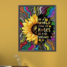 Load image into Gallery viewer, Sunflower English Calligraphy And Painting 40*50CM(Picture) Full Square Drill Diamond Painting
