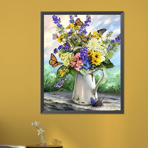 Butterfly Flowers 40*50CM(Picture) Full Square Drill Diamond Painting