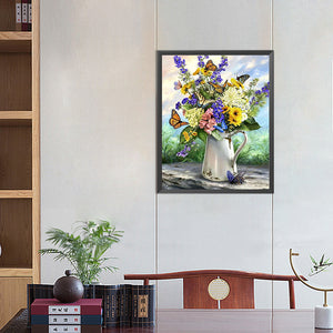 Butterfly Flowers 40*50CM(Picture) Full Square Drill Diamond Painting
