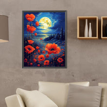 Load image into Gallery viewer, Poppies Under The Moonlight 30*40CM(Canvas) Full Round Drill Diamond Painting
