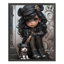 Load image into Gallery viewer, Big-Eyed Cold Girl - 50*60CM 14CT Counted Cross Stitch
