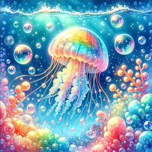 Load image into Gallery viewer, Colorful Jellyfish - 40*40CM 11CT Stamped Cross Stitch
