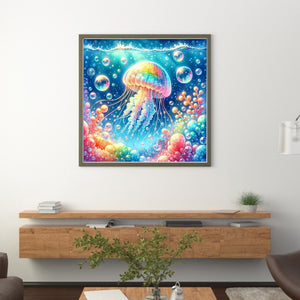 Colorful Jellyfish - 40*40CM 11CT Stamped Cross Stitch