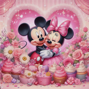 Mickey And Minnie - 40*40CM 11CT Stamped Cross Stitch