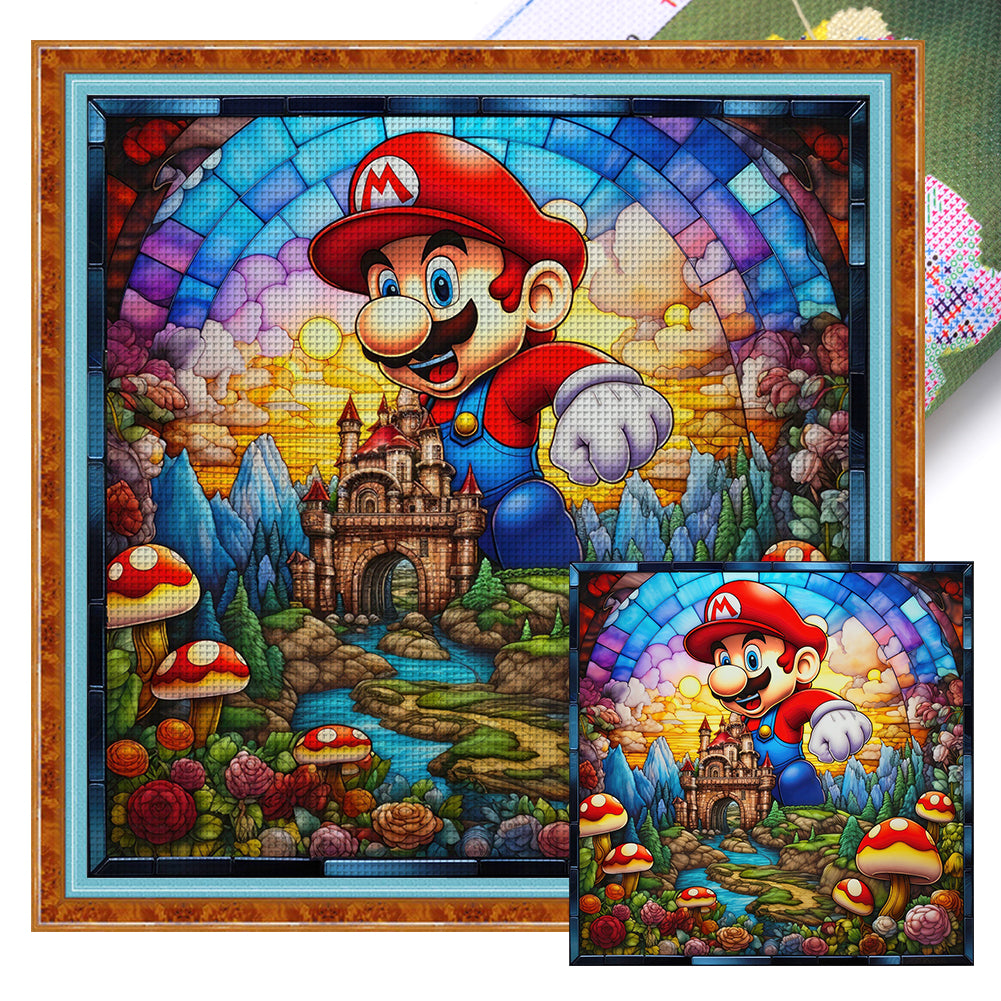 Mario - 50*50CM 11CT Stamped Cross Stitch