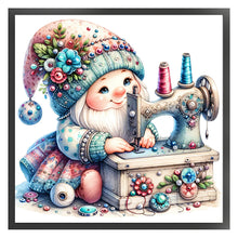 Load image into Gallery viewer, Sewing Machine Gnome - 30*30CM 18CT Stamped Cross Stitch
