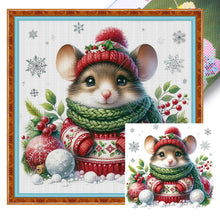 Load image into Gallery viewer, Winter Mouse - 30*30CM 18CT Stamped Cross Stitch
