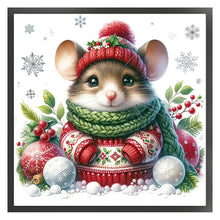 Load image into Gallery viewer, Winter Mouse - 30*30CM 18CT Stamped Cross Stitch
