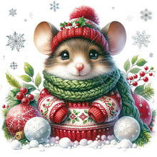 Load image into Gallery viewer, Winter Mouse - 30*30CM 18CT Stamped Cross Stitch
