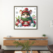 Load image into Gallery viewer, Winter Mouse - 30*30CM 18CT Stamped Cross Stitch
