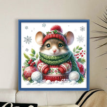 Load image into Gallery viewer, Winter Mouse - 30*30CM 18CT Stamped Cross Stitch
