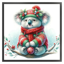 Load image into Gallery viewer, Koala In Winter - 30*30CM 18CT Stamped Cross Stitch
