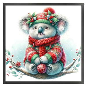 Koala In Winter - 30*30CM 18CT Stamped Cross Stitch