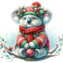 Load image into Gallery viewer, Koala In Winter - 30*30CM 18CT Stamped Cross Stitch
