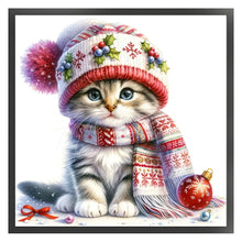 Load image into Gallery viewer, Winter Cat - 30*30CM 18CT Stamped Cross Stitch
