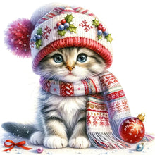 Load image into Gallery viewer, Winter Cat - 30*30CM 18CT Stamped Cross Stitch
