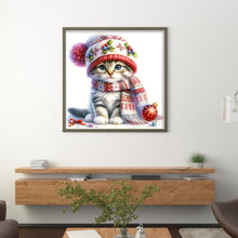 Load image into Gallery viewer, Winter Cat - 30*30CM 18CT Stamped Cross Stitch
