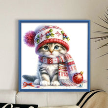 Load image into Gallery viewer, Winter Cat - 30*30CM 18CT Stamped Cross Stitch
